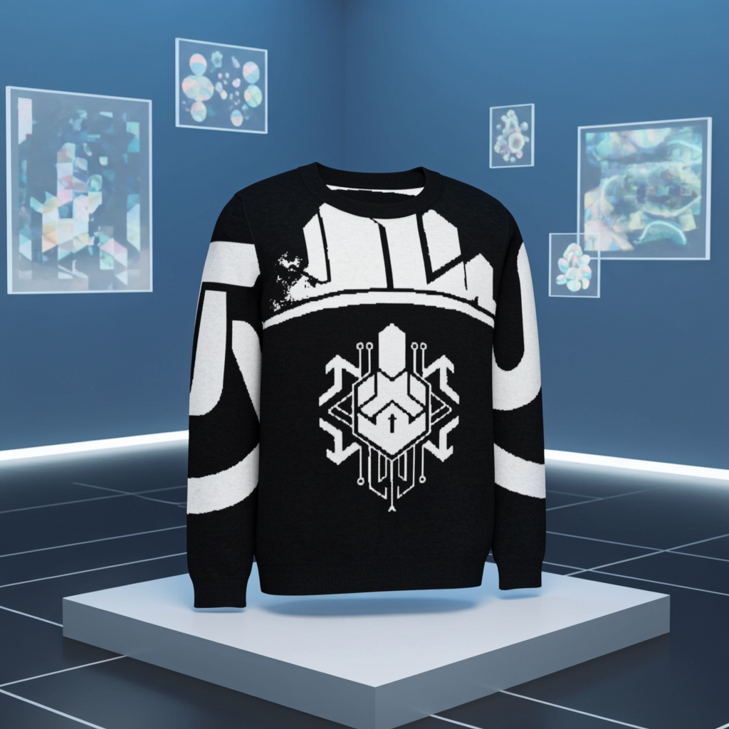 Knitted crew neck sweater