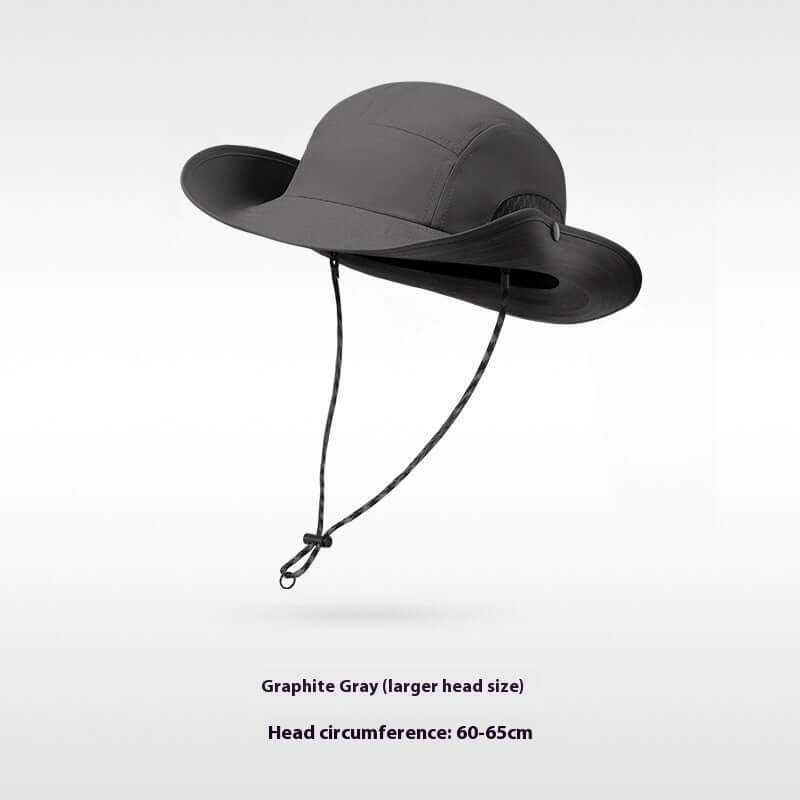 Graphite gray summer sun protection hat, adjustable size for outdoor cycling and fishing, resistant summer.