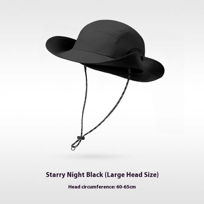 Summer sun protection hat in Starry Night Black color, designed for outdoor activities with adjustable size for large head.
